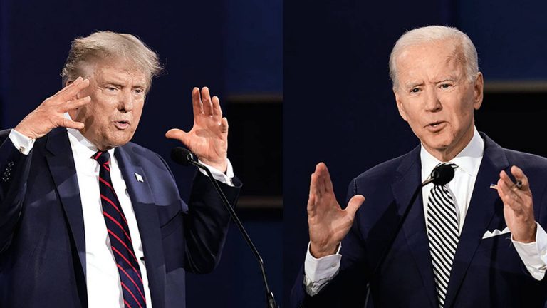 Trump y Biden al último debate antes de los comicios